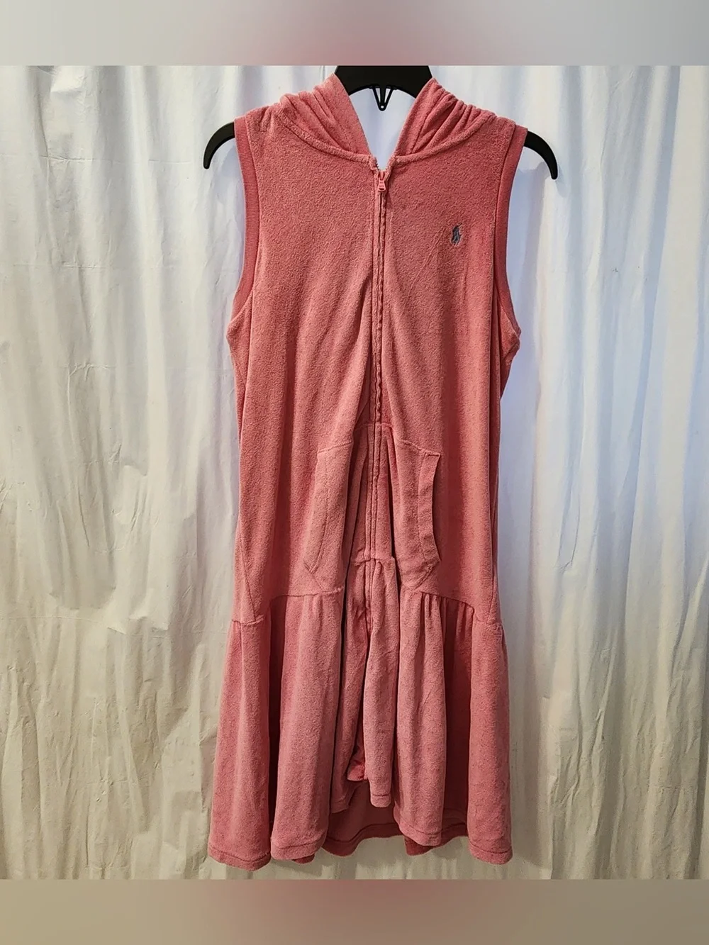 NWT Polo Ralph Lauren Girls Pink‎ Hooded Terry Cover-Up Dress Beach Vacation